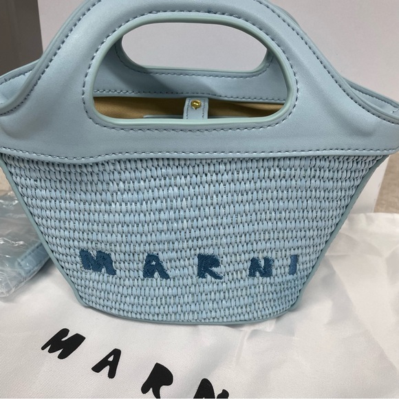 Marni Sky Blue Woven Tote - Picture 3 of 7